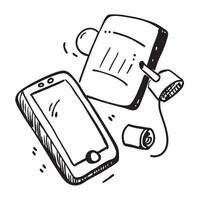 Phone and Earbuds Isolated concept as A image featuring a smartphone and earbuds isolated on a white background Perfect for illustrating communication and connectivity in a pure Set 7 vector