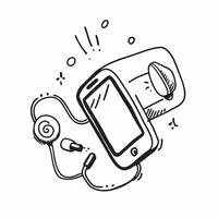 Phone and Earbuds with On the Go Productivity text isolated on white background concept as Camera movement Zoom into the phone and earbuds focusing on mobile productivity Scene Mi pure Set 2 vector