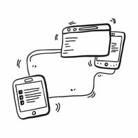 Phone and Tablet with Seamless Connectivity text isolated on white background concept as Camera movement Focus on the phone and tablet emphasizing connectivity and integration Sce pure vector