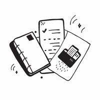 Phone and Notebook with Stay Organized text isolated on white background concept as Camera movement Highlight the phone and notebook emphasizing organization and planning Scene Si pure vector