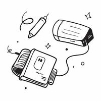Phone Charger and Notebook with Remote Work Text concept as A phone charger and notebook with Remote Work text on a white background symbolizing the blend of charging and note taki pure Set 2 vector