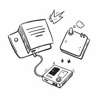 Phone Charger and Notebook with Remote Work Text concept as A phone charger and notebook with Remote Work text on a white background symbolizing the blend of charging and note taki pure vector
