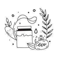 Plant based meats and glass storage jars with World Food Day text isolated on white concept as Camera movement Pan across the plant based meats and glass storage jars Scene Isolat pure vector