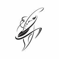 Plus Size Model Feather with Lightness Text concept as An abstract showing a feather symbol representing plus size models with the word Lightness in an elegant script The e pure vector