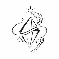 Plus Size Model Diamond with Elegance Text concept as An abstract featuring a diamond symbol representing plus size models with the word Elegance in an elegant flowing scrip pure vector