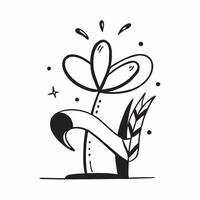 Plus Size Model Flower with Growth Text concept as An abstract featuring a flower symbol representing plus size models with the word Growth in an elegant script The element pure vector