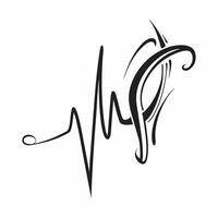Plus Size Model Heartbeat with Life Text concept as An abstract featuring a heartbeat line representing plus size models with the word Life in a vibrant font The elements a pure vector