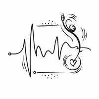Plus Size Model Heartbeat Border Frame with Life Text concept as A dynamic border frame featuring a heartbeat line representing plus size models with the word Life The design prov pure vector