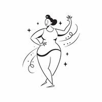 Plus Size Model Silhouette with Confidence Text concept as A sleek abstract featuring the silhouette of a plus size model with the word Confidence in a modern font The elem pure vector