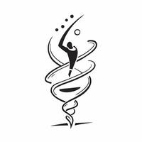 Plus Size Model Silhouette and Spiral with Journey Text concept as An abstract featuring the silhouette of a plus size model and a spiral symbol with the word Journey The e pure vector