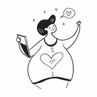 Plus Size Model Silhouette and Heart with Confidence Text concept as A minimalistic design featuring the silhouette of a plus size model paired with a heart symbol and the w pure vector