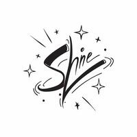 Plus Size Model Starburst with Shine Text concept as An abstract featuring a starburst symbol representing plus size models with the word Shine in a vibrant bold font The e pure vector