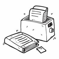 Printer and Paper Isolated concept as A image showing a printer and a stack of paper isolated on a white background Ideal for representing essential office equipment in a h pure Set 3 vector