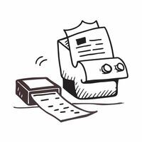 Printer and Paper Isolated concept as A image showing a printer and a stack of paper isolated on a white background Ideal for representing essential office equipment in a h pure Set 5 vector