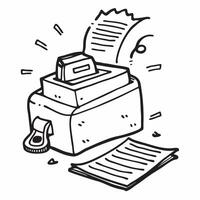 Printer and Paper Isolated concept as A image showing a printer and a stack of paper isolated on a white background Ideal for representing essential office equipment in a h pure Set 2 vector