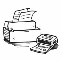 Printer and Paper Isolated concept as A image showing a printer and a stack of paper isolated on a white background Ideal for representing essential office equipment in a h pure vector