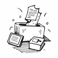 Printer and Paper Isolated concept as A image showing a printer and a stack of paper isolated on a white background Ideal for representing essential office equipment in a h pure Set 8 vector