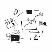 Project manager coordinating tasks in a glossy abstract virtual meeting concept as Camera movement Pan across the screen showing task management tools with a glossy abstract interf pure vector