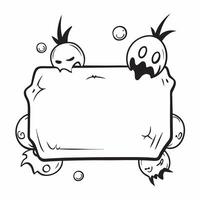Pumpkin and Spider Border with Creepy Text concept as A creepy border frame featuring pumpkins and spiders at the corners with the word Creepy in a jagged spooky font The design i pure vector