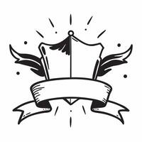 Rams Bow and Victory Flag Frame concept as Horizontal frame with Rams bow on one side and a victory flag on the other creating a triumphant and divine Dussehra themed copy space wi pure vector