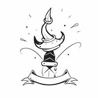 Ravana Crown and Bow concept as illustration of Ravanas crown and bow isolated on a white background capturing the essence of his power with intricate golden details pure vector