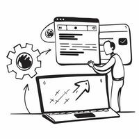 Remote IT specialist troubleshooting on a glossy laptop in a flexible workspace concept as Camera movement Pan across the laptop screen displaying code and diagnostics Scene A tec pure Set 2 vector
