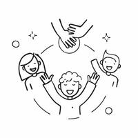 Same Parent Circle with Unity Text concept as An isolated featuring a circular arrangement of icons representing same parents with the word Unity in a bold modern font This pure Set 2 vector