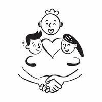 Same Parent Heart with Compassion Text concept as An isolated of a heart symbol with two icons representing same parents with the word Compassion in a soft font This design pure vector