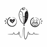 Same Parent Heartbeat with Life Text concept as An isolated of a heartbeat line with two icons representing same parents and the word Life in an energetic font This design pure Set 2 vector