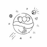 Same Parents Globe with Global Text concept as An isolated of a globe with two icons representing same parents and the word Global in a bold modern font This design represe pure vector