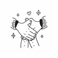 Same Parents Holding Hands with Love Text concept as An isolated showing two hands representing same parents holding each other with the word Love in a modern font beneath pure Set 2 vector