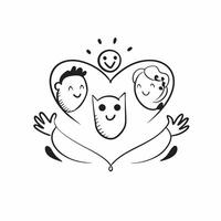 Same Parents Heart with Compassion Text concept as An isolated of a heart symbol with two icons representing same parents with the word Compassion in a soft font This desig pure vector