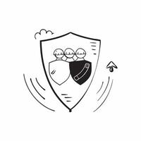 Same Parent Shield with Protection Text concept as An isolated of a shield with two icons representing same parents with the word Protection in a strong font This image sym pure Set 2 vector