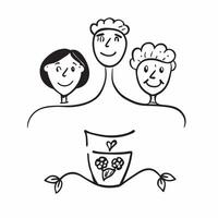 Same Parents Tree with Roots Text concept as An isolated of a family tree with two icons representing same parents with the word Roots in an elegant font This design symbol pure vector