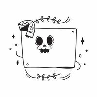 Skull and Marigold Garland Border with Copy Space concept as A border frame featuring a skull on the left and a marigold garland on the right leaving ample copy space in the middle pure vector