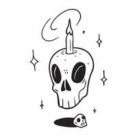 Skull and Candle with Eerie Text concept as An isolated featuring a skull and a candle with the word Eerie in a gothic font The elements are set against a white background pure vector