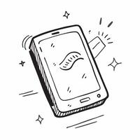 Smartphone displaying a holographic weather forecast concept as A smartphone is displayed on a white surface with a holographic weather forecast hovering above it The scene is sho pure vector