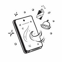 Smartphone with holographic Diwali torans and Diwali Decorations text isolated on white balance concept as Camera movement Pan across the smartphone screen and holographic torans pure vector
