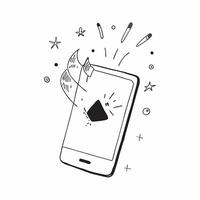 Smartphone with holographic fireworks and Diwali Wishes text isolated on white balance concept as Camera movement Zoom into the smartphone screen and holographic fireworks Scene I pure vector