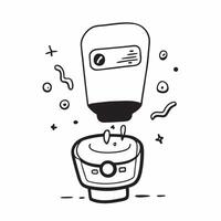 Smart speaker with holographic music controls copy space below concept as A front facing shot of a smart speaker with holographic music controls hovering above it The glossy finis pure vector