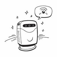 Smart Speaker with Holographic Voice Commands concept as A photo showcasing a smart speaker with glowing holographic voice command indicators isolated on a white background with am pure vector