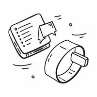 Smartwatch and Notebook Isolated concept as A modern isolated of a smartwatch and notebook symbolizing mobile learning and digital note taking in online education Th pure vector