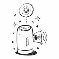 Smart Speaker with Holographic Voice Commands concept as A photo showcasing a smart speaker with glowing holographic voice command indicators isolated on a white background with am pure Set 4 vector