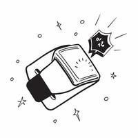 Smartwatch with Holographic Sale Banner concept as Horizontal shot of a smartwatch lying flat on a white surface with a glowing holographic sale banner hovering above it offering a pure vector