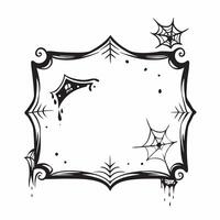 Spider Web and Bat Border with Fright Text concept as A dark and eerie border frame featuring spider webs and bats at the corners with the word Fright in a bold scary font The des pure vector