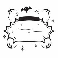Spider Web and Ghost Border with Spooky Text concept as A sleek border frame featuring spider webs and ghosts around the edges with the word Spooky in a bold eerie font The design pure vector