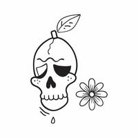 Sugar Skull and Marigold Petal concept as A illustration featuring a detailed sugar skull and a marigold petal isolated on a white background The design captures the pure vector