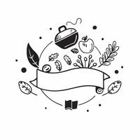 Sustainable cookware and seasonal foods with World Food Day text isolated on white concept as Camera movement Zoom into the sustainable cookware and seasonal foods Scene Isolated pure vector