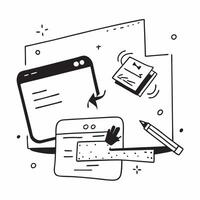Tablet and desktop with holographic document editor and flexible workspace text concept as Camera movement Pan across the tablet and desktop screens with a holographic document edi pure vector