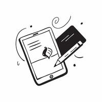 Tablet and Pen with Remote Work Text concept as A tablet and pen with Remote Work text on a white background highlighting the combination of digital and manual tools in remote work pure Set 2 vector